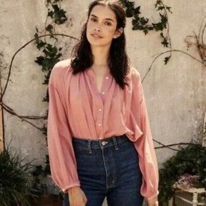 SHOP DOEN DUSTY PETAL PINK - JANE BLOUSE - XS - NWOT